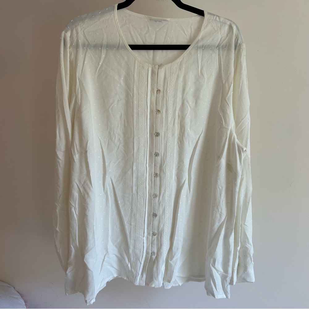 J. Jill White Button‎ Down Blouse XL